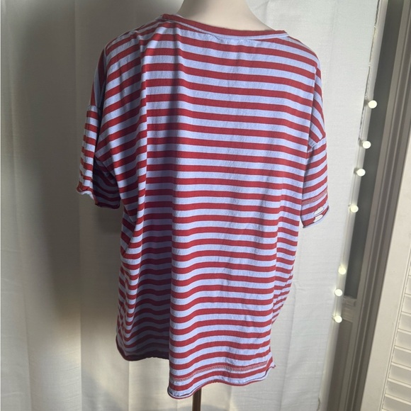 Easel Red and Purple Striped Short Sleeve Tee - Picture 2 of 11